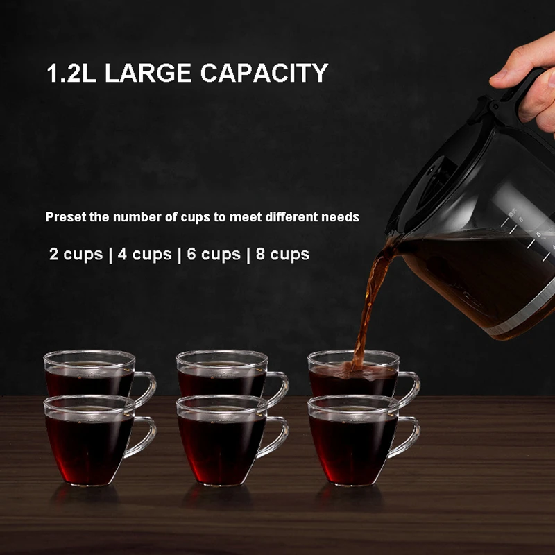 CANDIMILL Bean Powder Dual-use Small Coffee Machine Coffee Maker  Home Bean Grinder Fresh Grinding American Espresso Coffee 6