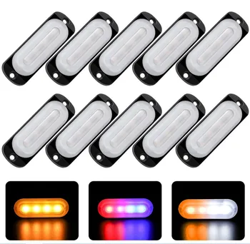

New side light guide ultra-thin burst flash light 4LED truck light warning light strobe light 12-24V