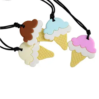 

4PCS Silicone Ice Cream Shape Colorful Funny Cute Soothing Toys Teeth Stick Teether Molar Stick for Baby Newborn Infant