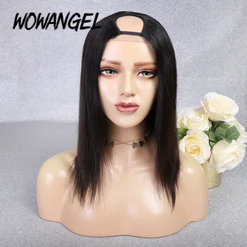 

Wowangel 180 Density Deep Parting Straight Human Hair Wigs U Part Wigs For Black Women Middle Part Brazilian Remy Hair Glueless