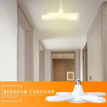 

Warm White LED Garage Light Super Bright 60W E27 Deformable Basement Ceiling Lamp Fan Blade Shaped Wide Voltage Lighting