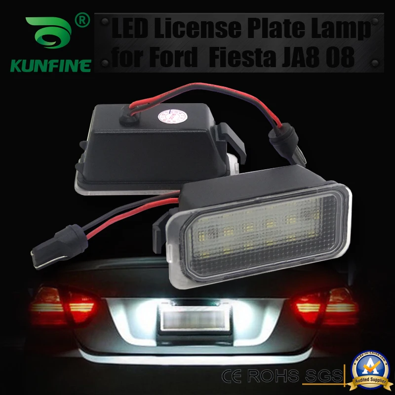 

2pcs Car LED Number License Plate Light LED License Lamp For Ford Fiesta JA8 S-MAX Grand C-max OEM No. 6M2A13550AA 6M2A13550AB