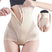 Утягивающие трусы с контролем живота, пояс для укладки, корсет для похудения, Корректирующее нижнее белье, Корректирующее белье на молнии спереди, хлопковое нижнее белье