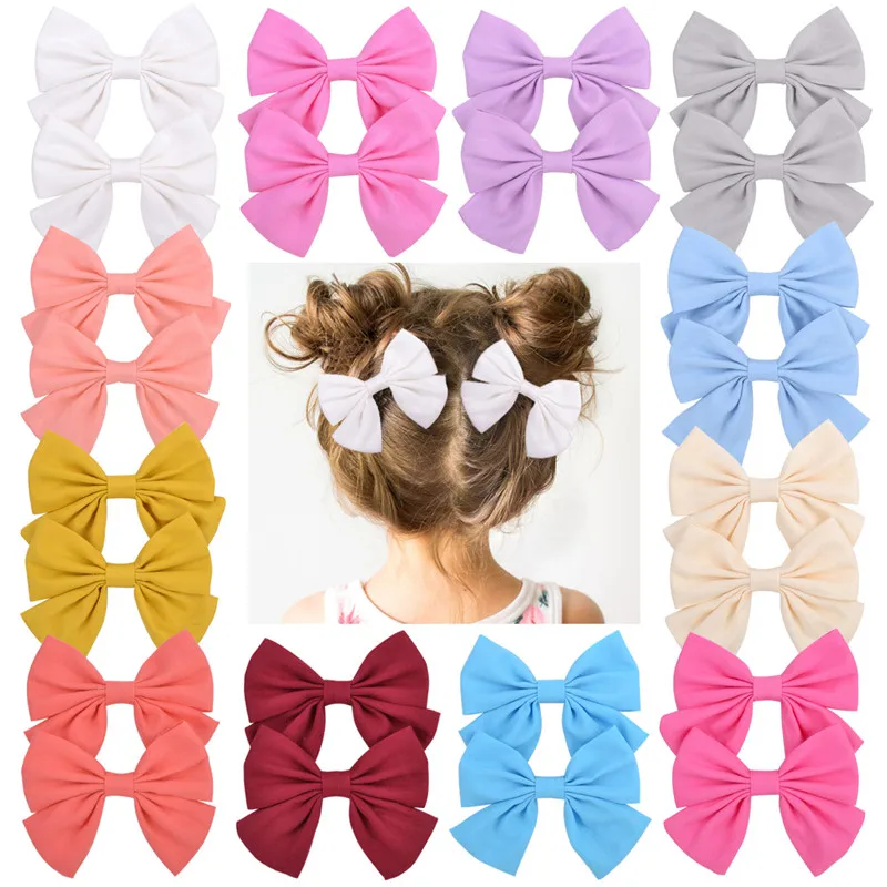 Big Deal Hairpin Clips Hair-Accessories Ribbon-Print Baby-Girl Handmade Grosgrain with Kids 2pcs/Set mlKEK1ExD