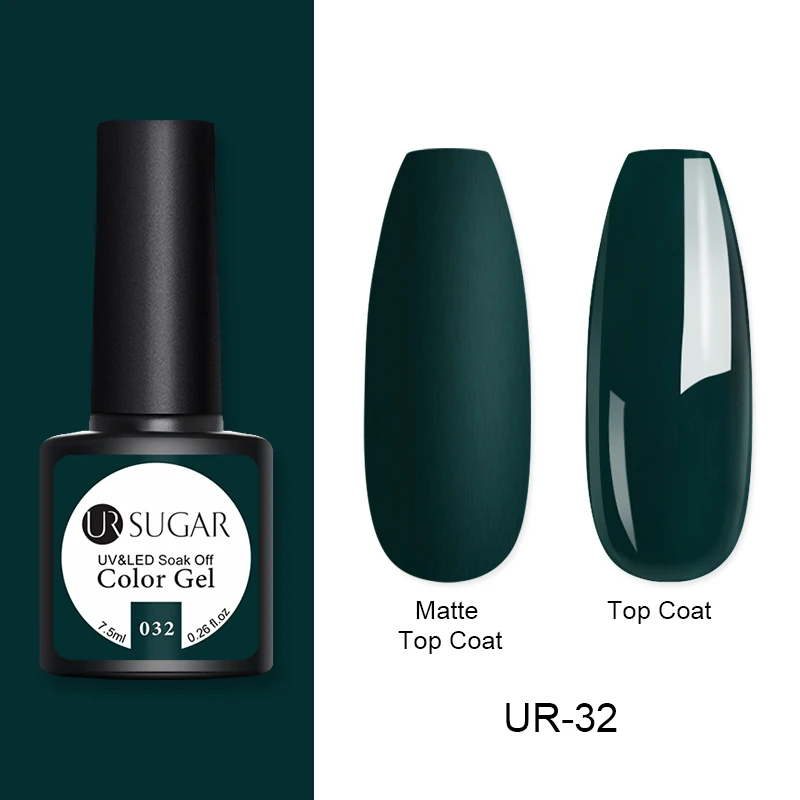 Ur Sugar 7,5 мл матовый УФ-гель для ногтей чистый цвет ногтей матовое верхнее покрытие отмачиваемый Гель-лак для дизайна ногтей маникюрный лак основа DIY - Цвет: 32