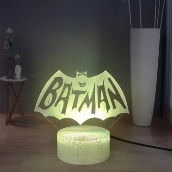 

Batman USB Touch Bedroom Night Lamp DC Comic Movie 3D Visual Table Lamp 7 colors LED Night Light Switch Child Desk Lamp Gift