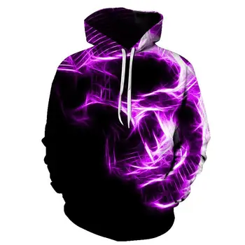 

Men 'S Hoodies 3d Purple Flame Skull Women Hoodies Sweatshirt Young Loose Casual Sportswear Spring Autumn Coat Street Clothing