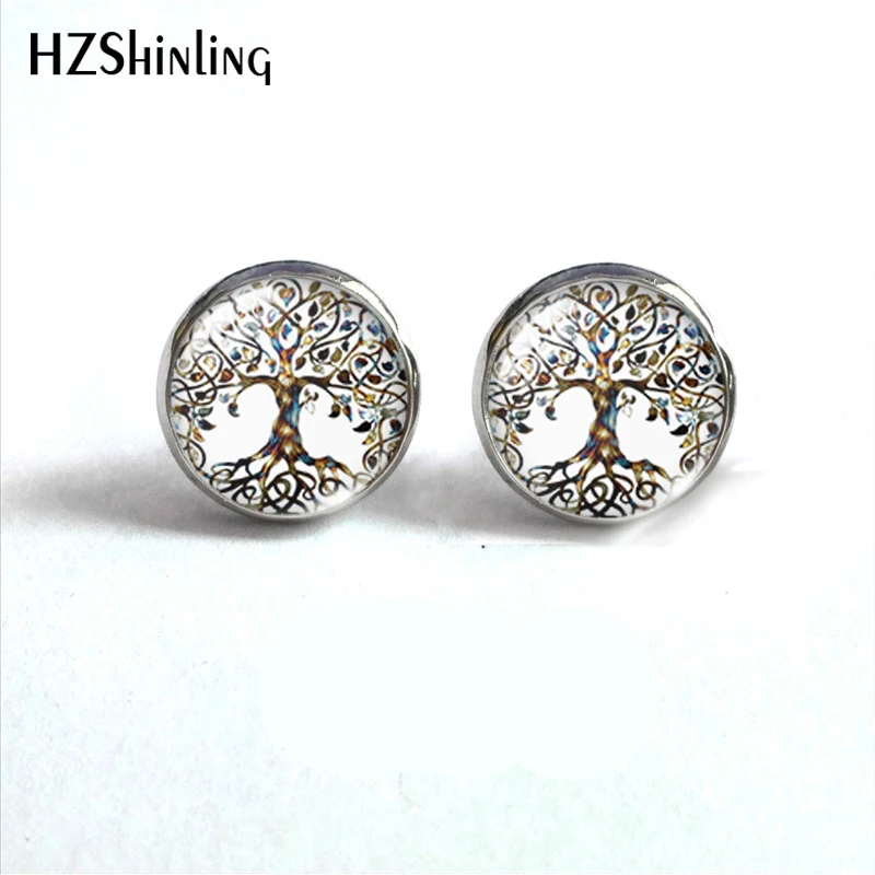 2019 New Fashion Tree Life Art Glass Dome Earrings of Handmade Jewelry Stainless Steel | Украшения и аксессуары