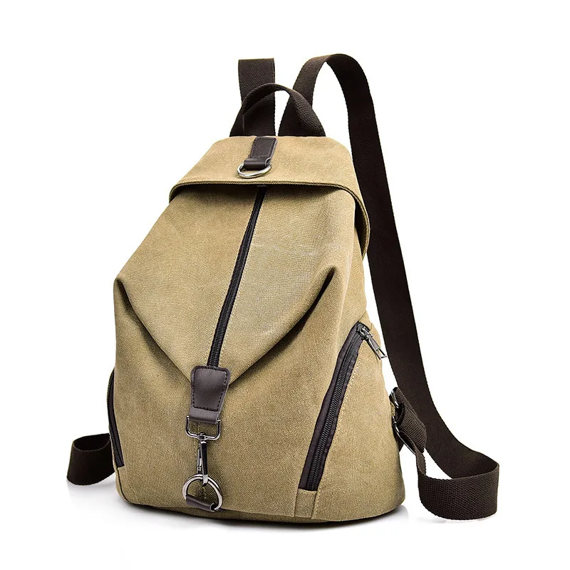 Female Vintage Canvas Backpack Women Casual Bag Anti-theft School Bags For Teenage Girls Women's Small Travel Retro Backpacks