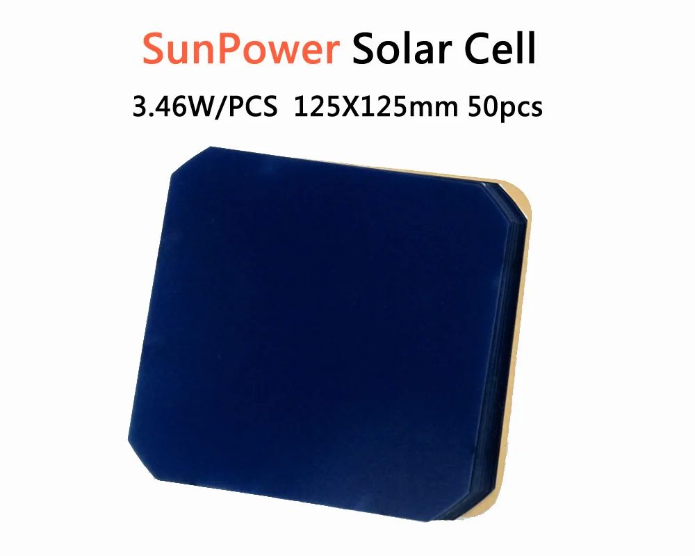

50 Pcs 3.46W 125mm Flexible Maxeon Sunpower Solar Cell C60 Monocrystalline Silicon For DIY PV Solar Panel Solar Charger