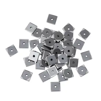 

50Pcs 6x6x1mm Square Electroplate Non-Magnetic Hematite Beads For Jewelry Making DIY Bracelets Jewelry Findings Hole: 1mm