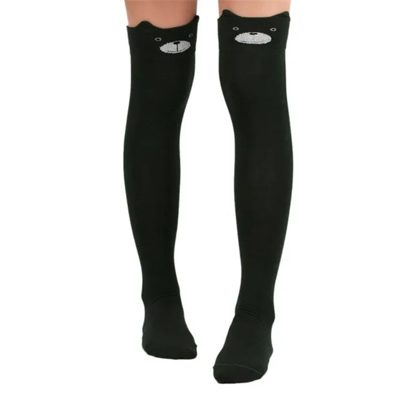 Женские мультяшный Кот Длинные носки выше колена высокие носки Длинные носки с принтом животных calcetines mujer divertido Зимние гетры