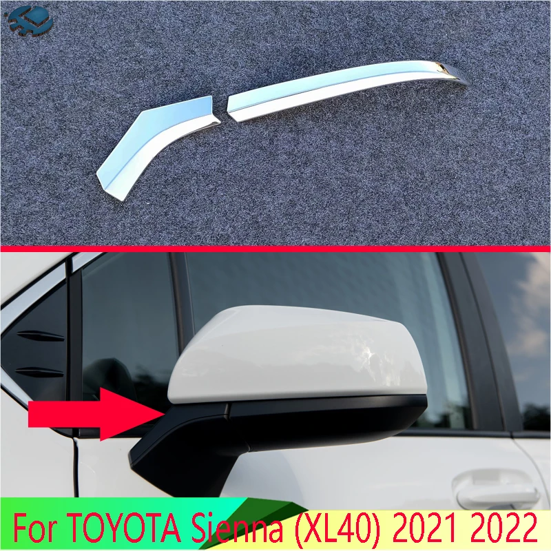 

Автомобильные аксессуары для TOYOTA Sienna (XL40) 2021 2022, хромированные боковые зеркала из АБС-пластика, крыло заднего вида, хромированная крышка, молдинговая рамка