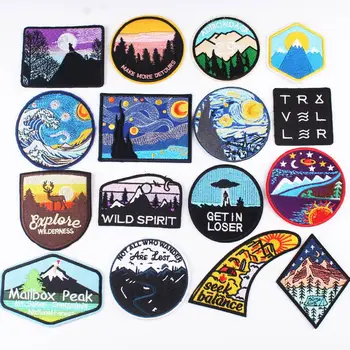 

Prajna Adventure Travel Embroidered Patches For Clothing Iron On Patches On Clothes Stripes Explore The Natural Mountains Stripe