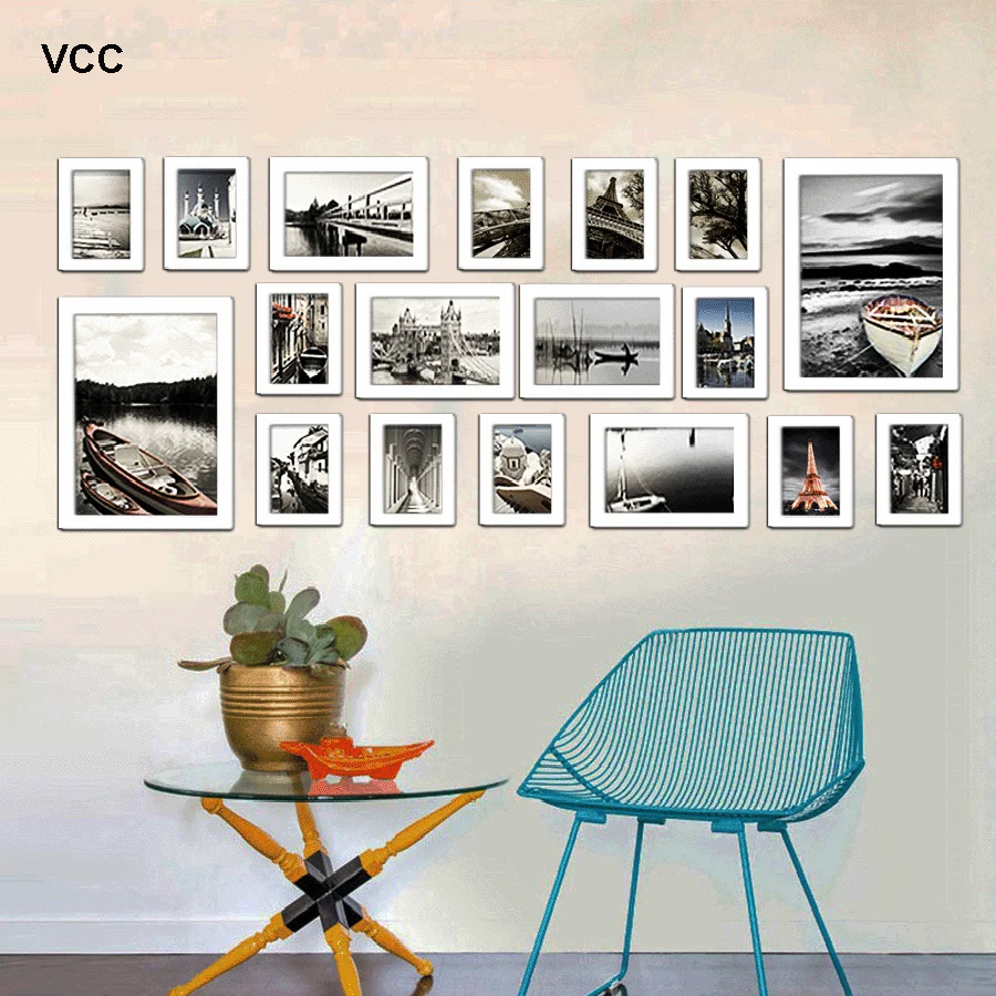 Wood Picture Frames 18Pcs/Set Wall Hanging Photo Frame Wall Home Decoration photo frame,wood canvas frame,wood photo frame,wood frame,wood picture frame,art frames