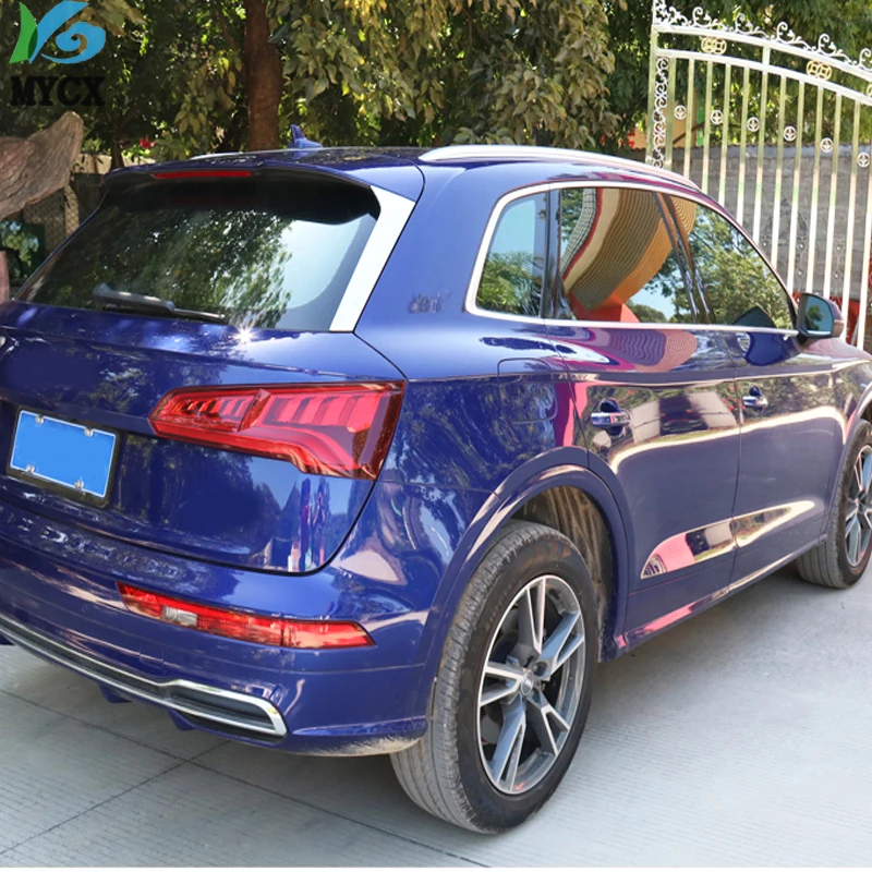 Для Audi Q5 L Q5L 2 шт. абсолютно новое серебряное ABS хромированное покрытия, для заднего стекла задний спойлер рамка Крышка отделка автомобильный стиль авто аксессуары