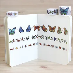 Rouleau de bande adhésive Washi Animal plante mignon, DIY bricolage, compte à main, autocollant pour manuel, cadeau pour enfant étudiant, fournitures scolaires et de bureau, vente en gros, 1 rouleau 