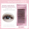 NAGARAKU Mix Brown Eyelashes Individual Eyelash Makeup 20 Lines Mix 7-15mm High Quality Super Soft Natural Synthetic Mink ► Photo 1/6