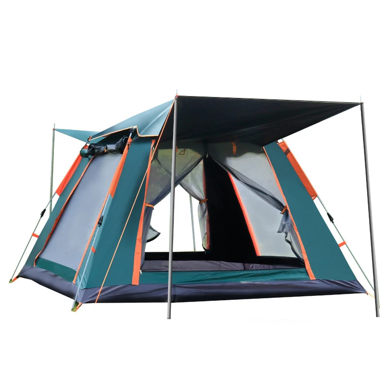 Алюминиевый полюс автоматический открытый кемпинг дикая палатка 3-4 человек тент сад Pergola водонепроницаемые большие Семейные палатки 215*215*142 см - Цвет: Черный
