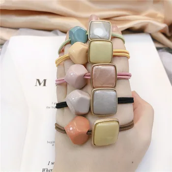 

MJ Minimalist tou sheng Hair Band Multi-Color Red Geometric Rubber Band South Korea for Tying Hair Rope Headdress