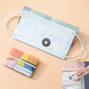 

10Pcs Mask Box Folder Clip Storage Bag Foldable Face Masks Clip Dustproof Container Portable Case Organizer Plastic Mask Holder