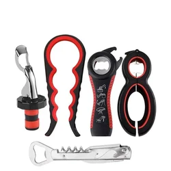 Multifunctional 6-in-1 Bottle and Jar Opener with Non-Slip Grip (5pcs set)