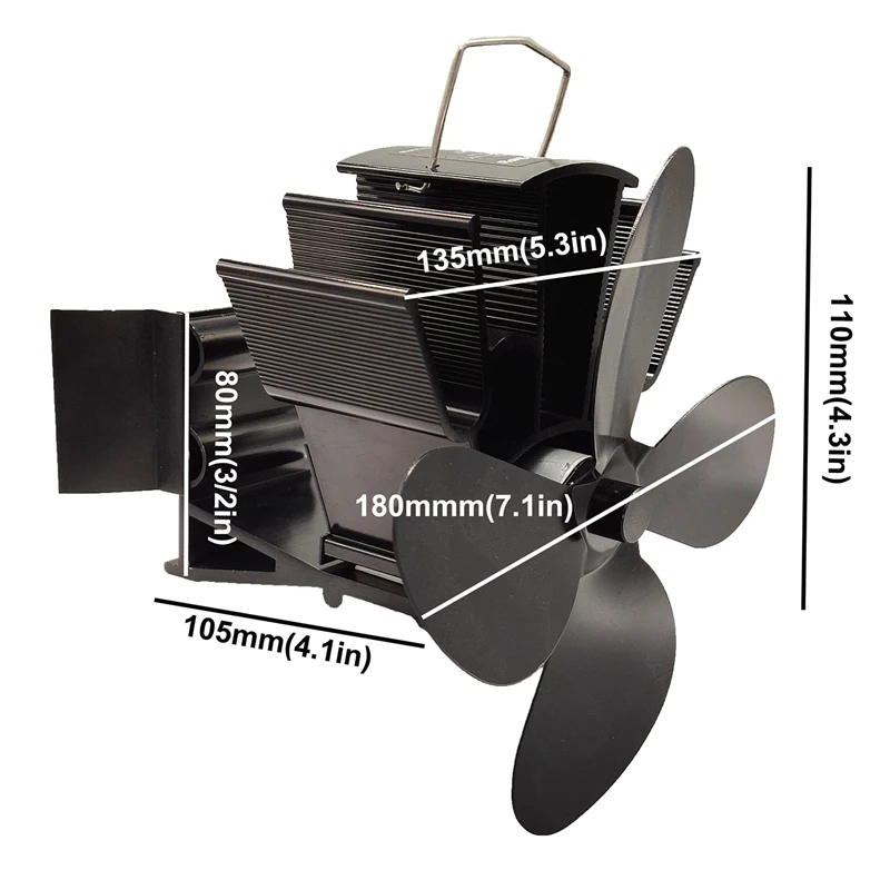 Вентилятор для печи, работающий от тепловой энергии обновления разработан бесшумной работы 4 Лопасти С магнитным притяжением для камина