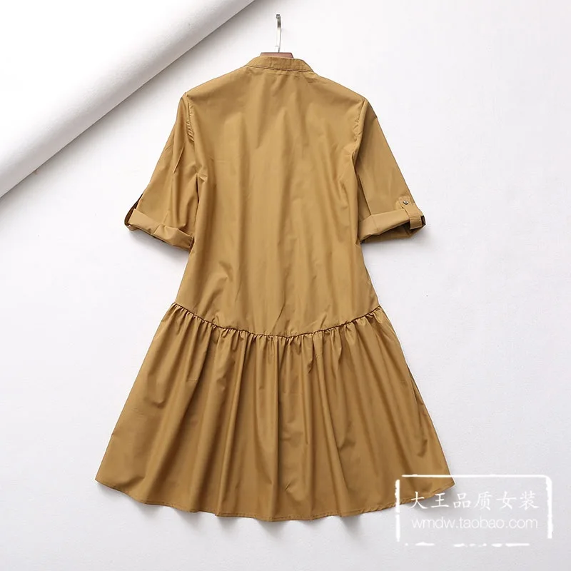 

A Generation of 2018 Summer New Style Literature And Art Versatile Shirt Dress Hipster Loose-Fit Dress Entity