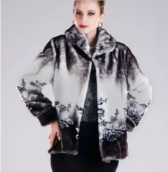 

Plus Size XL-5XL Fur Coats Women Fashion Style Imitation Mink Fur Coat Warm Winter Coat Women