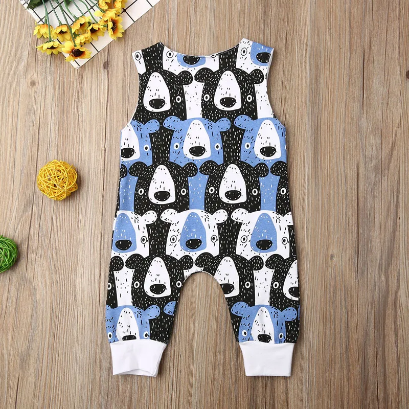 Focusnorm New Fashion 2 Styles 0-18M Baby Kids Boy Girl Infant Romper Jumpsuit Sleeveless Cotton Clothes Outfits Set