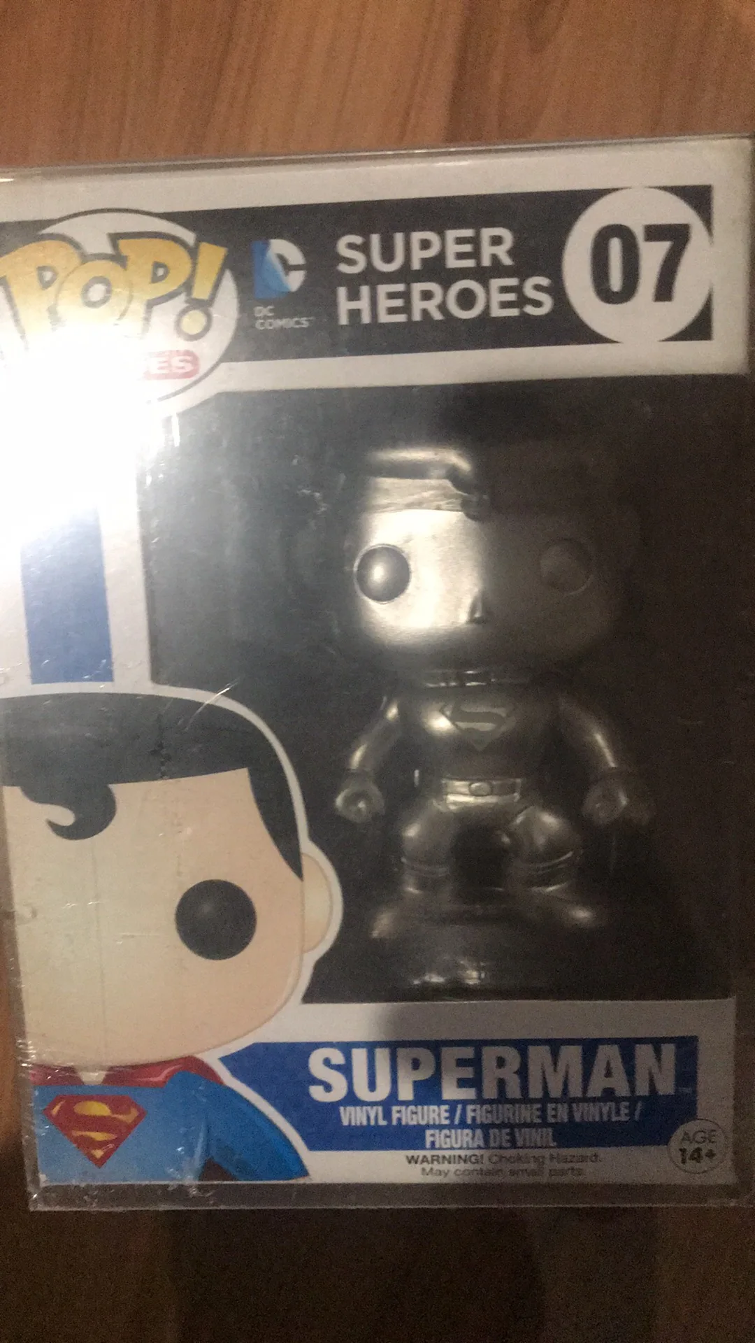 Эксклюзивный Funko pop официальный DC Heroes: Супермен (серебро) Виниловая фигурка
