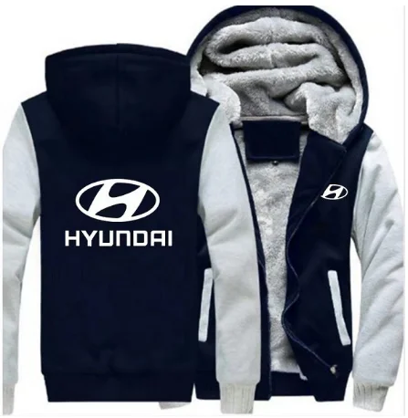 Зимняя мода hoodeis молния для hyundai толстовка мужские толстовки утолщение плюс бархат пальто для мужской одежды f - Цвет: 4
