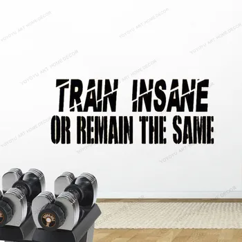

Train Insane Gym Fitness Quote Health Design Decal Sticker Wall Vinyl Art Decor Home Work Out Teen Sports yw-64