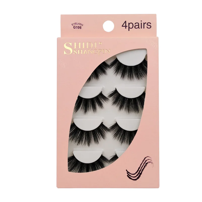 YSDO Lashes 4 пары ресниц натуральные длинные 3d норковые ресницы искусственные cils норковая лента накладных ресниц 3d накладные ресницы макияж объем cilios - Цвет: G106