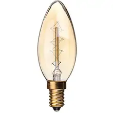 40 Вт E14 винтажная лампа Эдисона Свеча для люстры свет нить накаливания прозрачный стеклянный кулон лампа 110 В/220 В