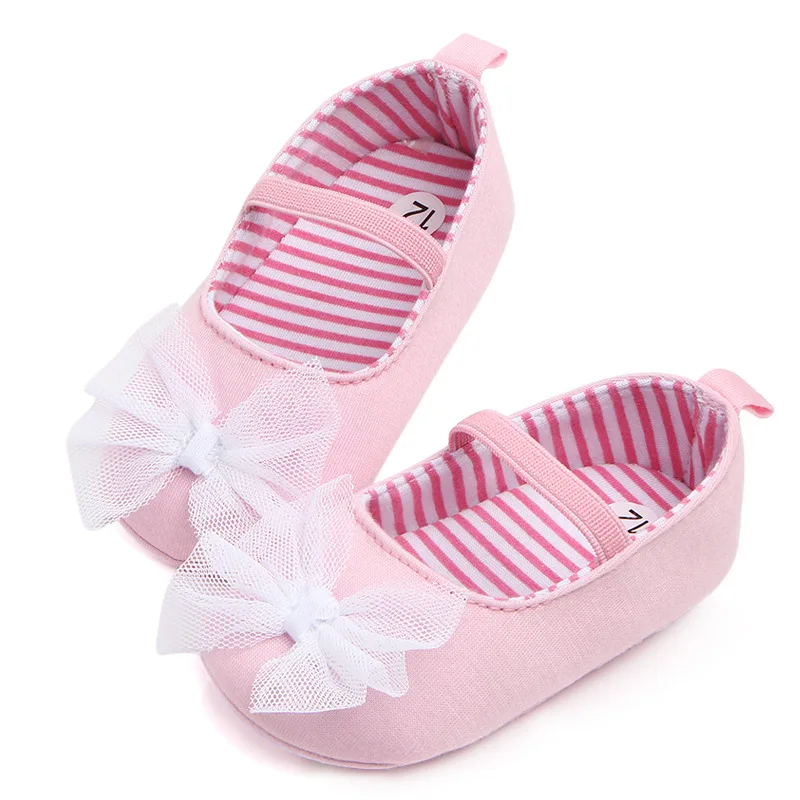 

Spring 2020 new female baby soft-soled shoes little princess non-slip toddler shoes white bow baby shoes factory direct sales