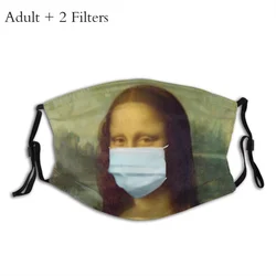 Quarantine Gloves Mouth Face Mask Mona Lisa Protection Reusable Washable Masks With Filters Mouth Cover