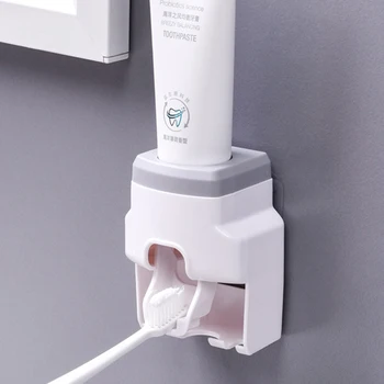 

Toothbrush Holder Automatic Toothpaste Dispenser Squeezer For Toilet Home Bathroom Accessories No-punch Toothbrush Organizer