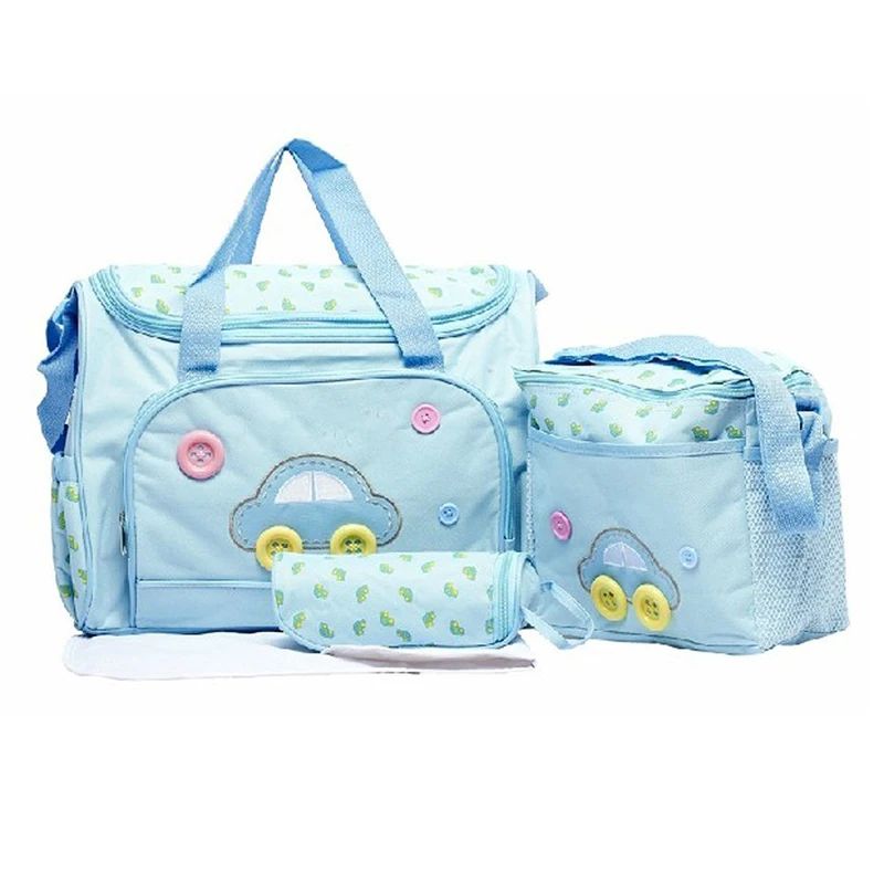 4 PCs Women Multifunction Mummy Diaper Bag Handbags Waterproof Maternity Baby Carriage Bag Large capacity Mummy Pack Suits HWC