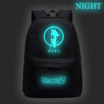 

Dragon Ball Z men's Backpack Unisex Softback Black Backpacks Luminous School Bags for Boys Girls Travel Bagpack Mochila Escolar