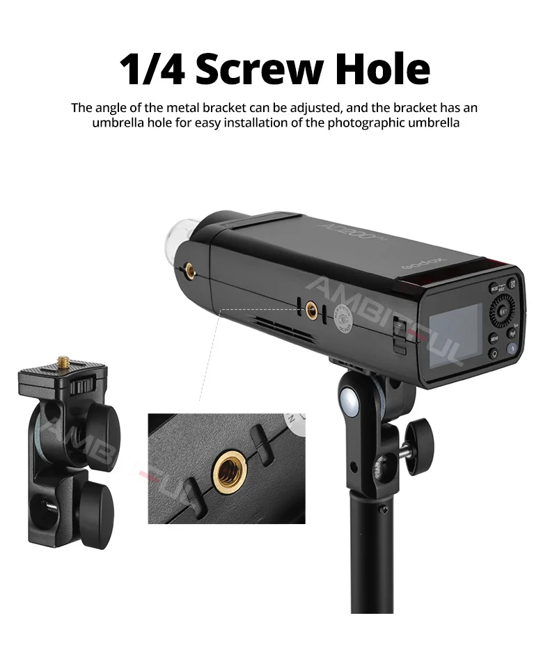 AD-E2 E Holder Bracket with 1/4" Screw On The Top to Hold AD200 AD200PRO AD300P