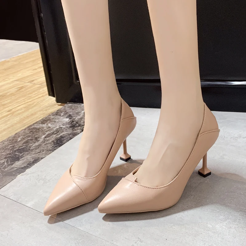 

Korean version of the new fashion wild pointed high heels multi-color soft personality ladies multicolor high heels W32-22