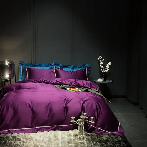 1200TC Египетский хлопок аристократический Фиолетовый Комплект постельного белья пододеяльник набор наволочка одеяло постельное белье - Цвет: 10