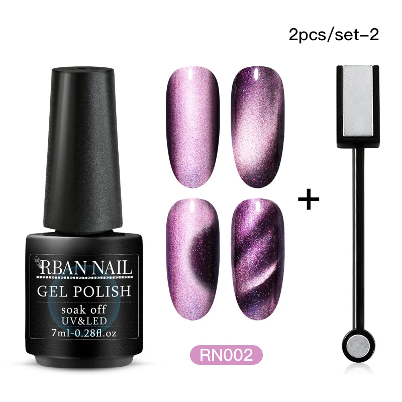 ZH06101 RBAN лак для ногтей 6 мл 9D Auroras Galaxy Cat Eye гель набор лак для ногтей блеск Хамелеон замачиваемый Магнитный УФ-гель для дизайна ногтей лак 6 цветов - Цвет: ZH06101