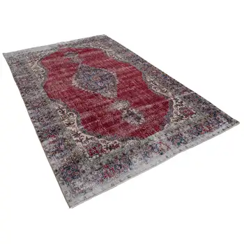 

195x304 Cm Red Handmade English Vintage Area Rug-6x10 Ft