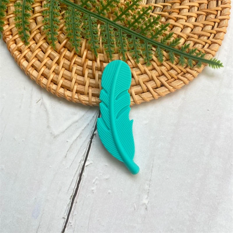 10개 BPA 프리 실리콘 치발기 깃털 비즈 수제 액세서리 용 치발기  선물  치발기