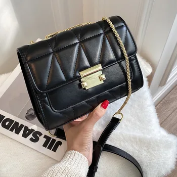 

Fashion Female Messenger Bags High Quality PU Leather Shoulder Bag 2020 New Luxury Designer Chains Crossbody Bag Bolsas Feminina
