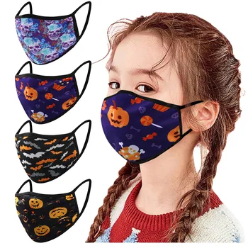 

Fast Delivery 2020 Adult Halloween Print Windproof Protective Washable Cubrebocas Bandage Unisex Cartoon bandana mouth covering