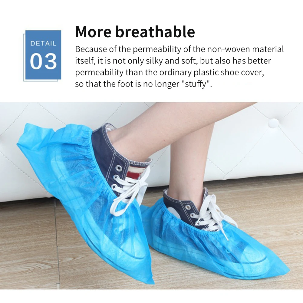 

100pcs Carpet Protector Non-woven Non Slip Easy Use Elastic Overshoes Disposable Shoe Cover Computer Room Cleaning Anti Dust