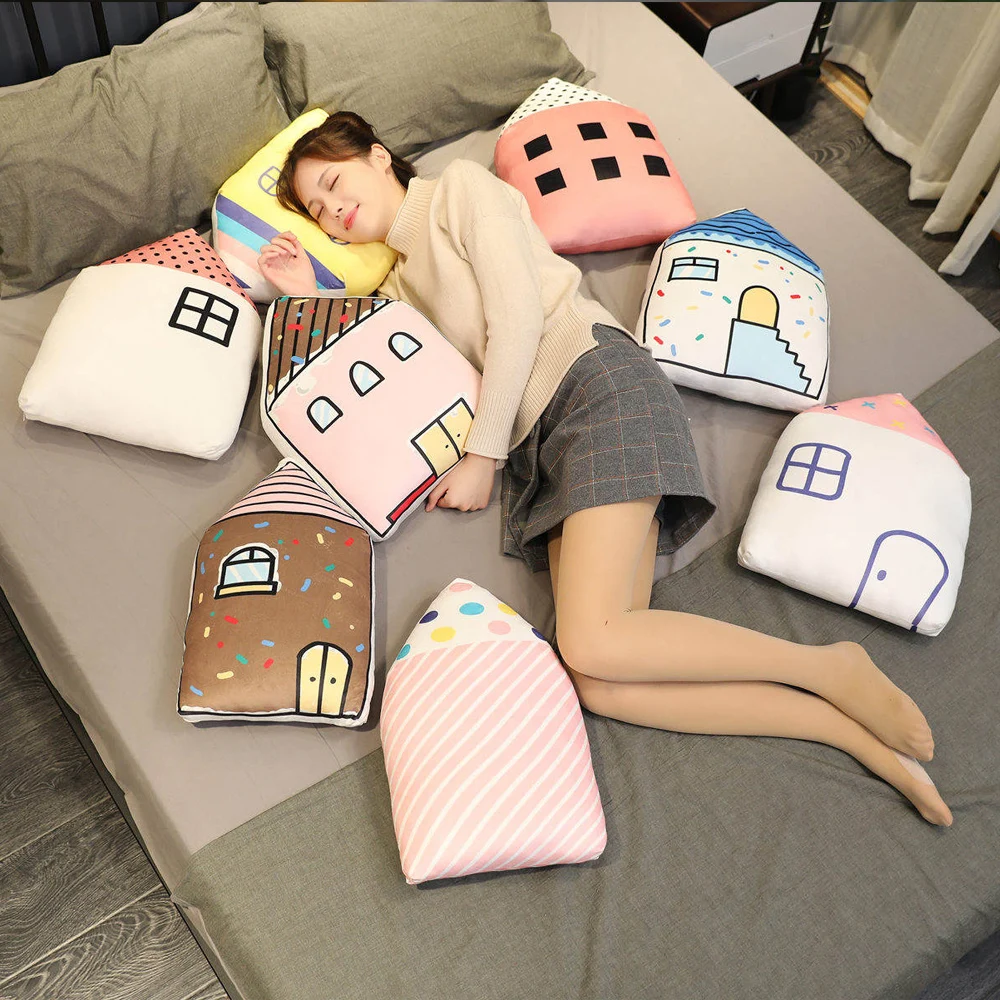 Huggable New 3D House Shaped Cushion Soft Plush Pillow Home Sofa Car Seat Bedroom Baby Calm 1 Huggable New 3D House Shaped Cushion Soft Plush Pillow Home Sofa Car Seat Bedroom Baby Calm 2